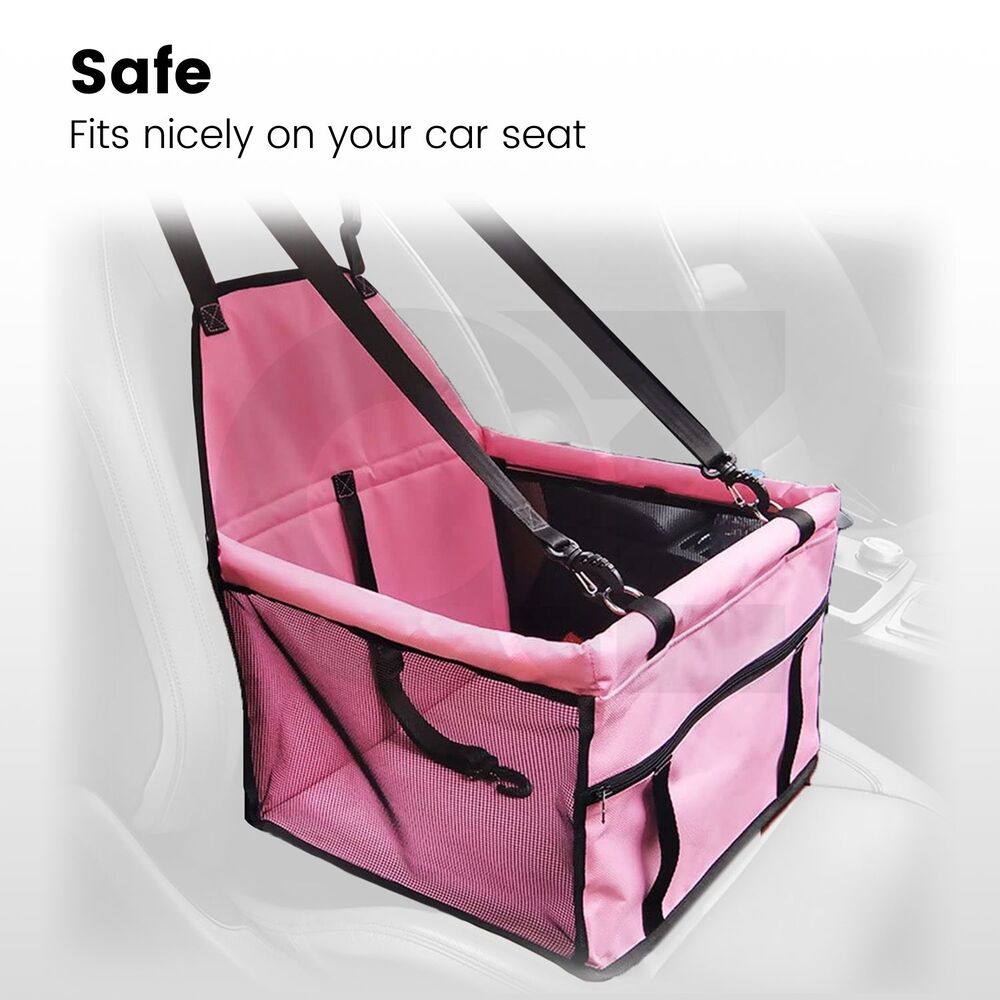 Car Booster Seat Pet Carrier Safety Protector Basket - Pink