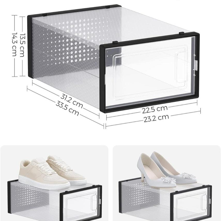 Pack of 18 Foldable and Stackable Shoe Boxes