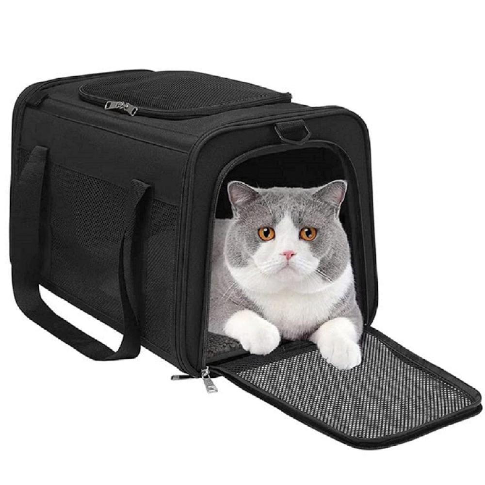 Durable Portable Pet Carrier-M Size (Black)