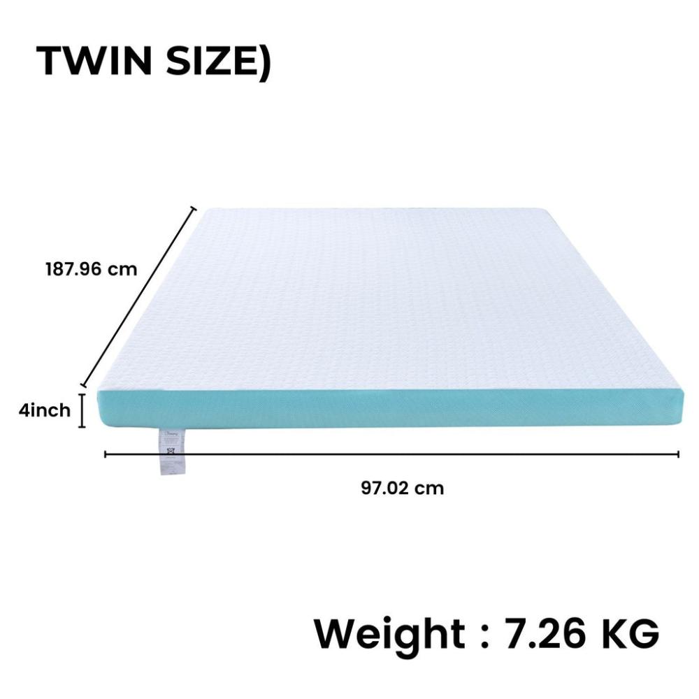 Dual Layer Mattress Topper 4 inch with Gel Infused (Twin)