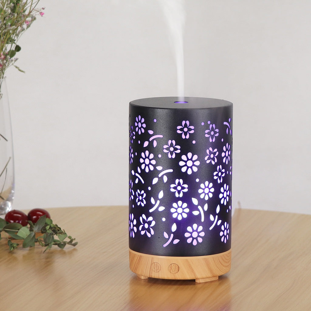 LED Aromatherapy Essential Oil Diffuser 100ml Light Wood Base