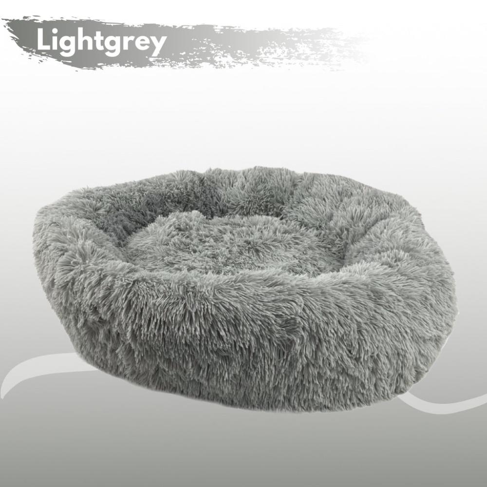 Comfy Plush Pet Bed 70cm (Light Grey)