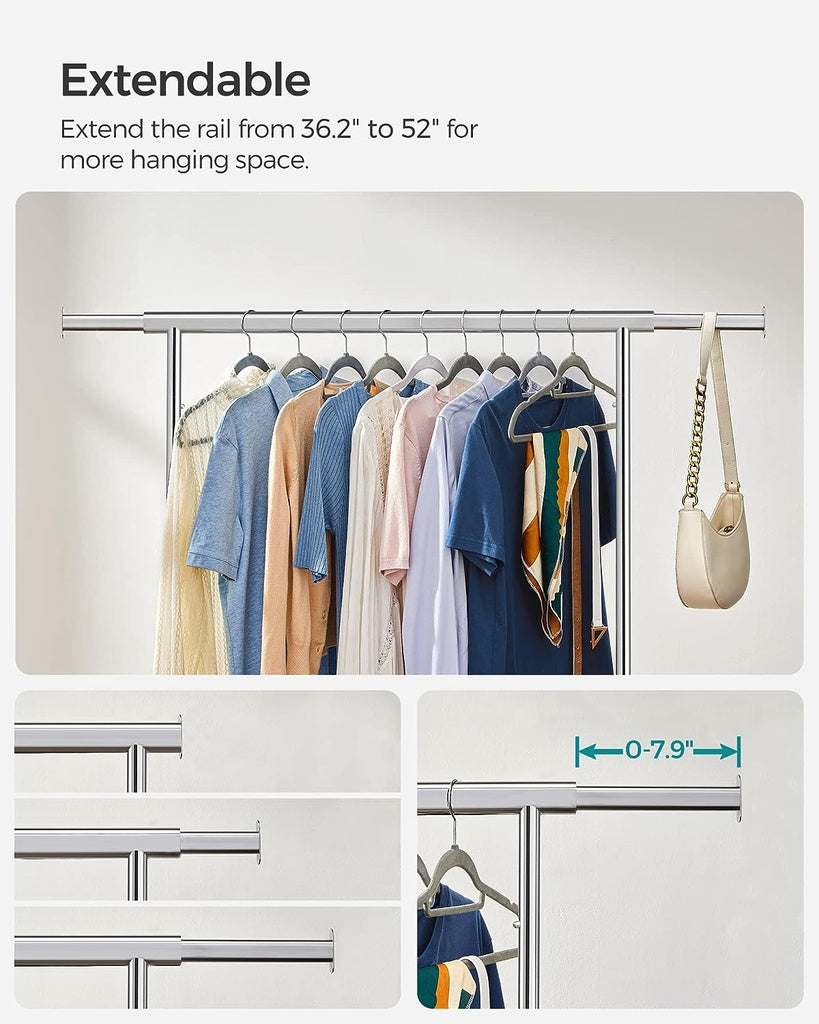 Heavy Duty Clothes Rack on Wheels Metal