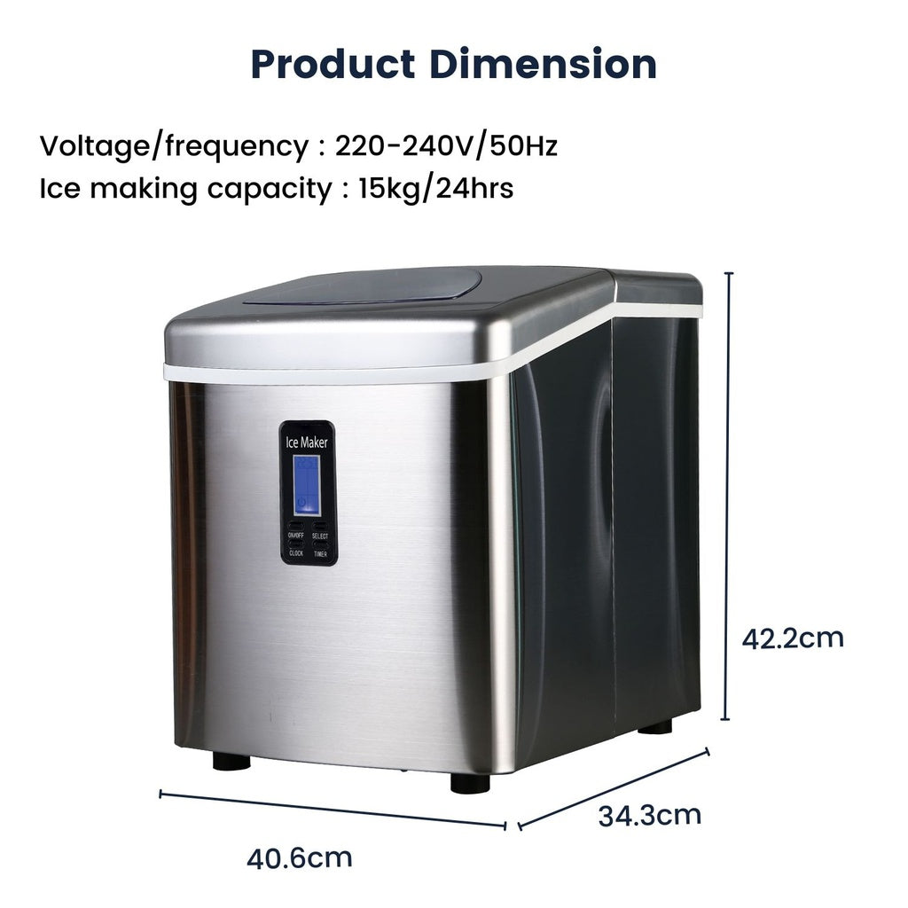 Stainless Steel Ice Maker Machine - 3.2L