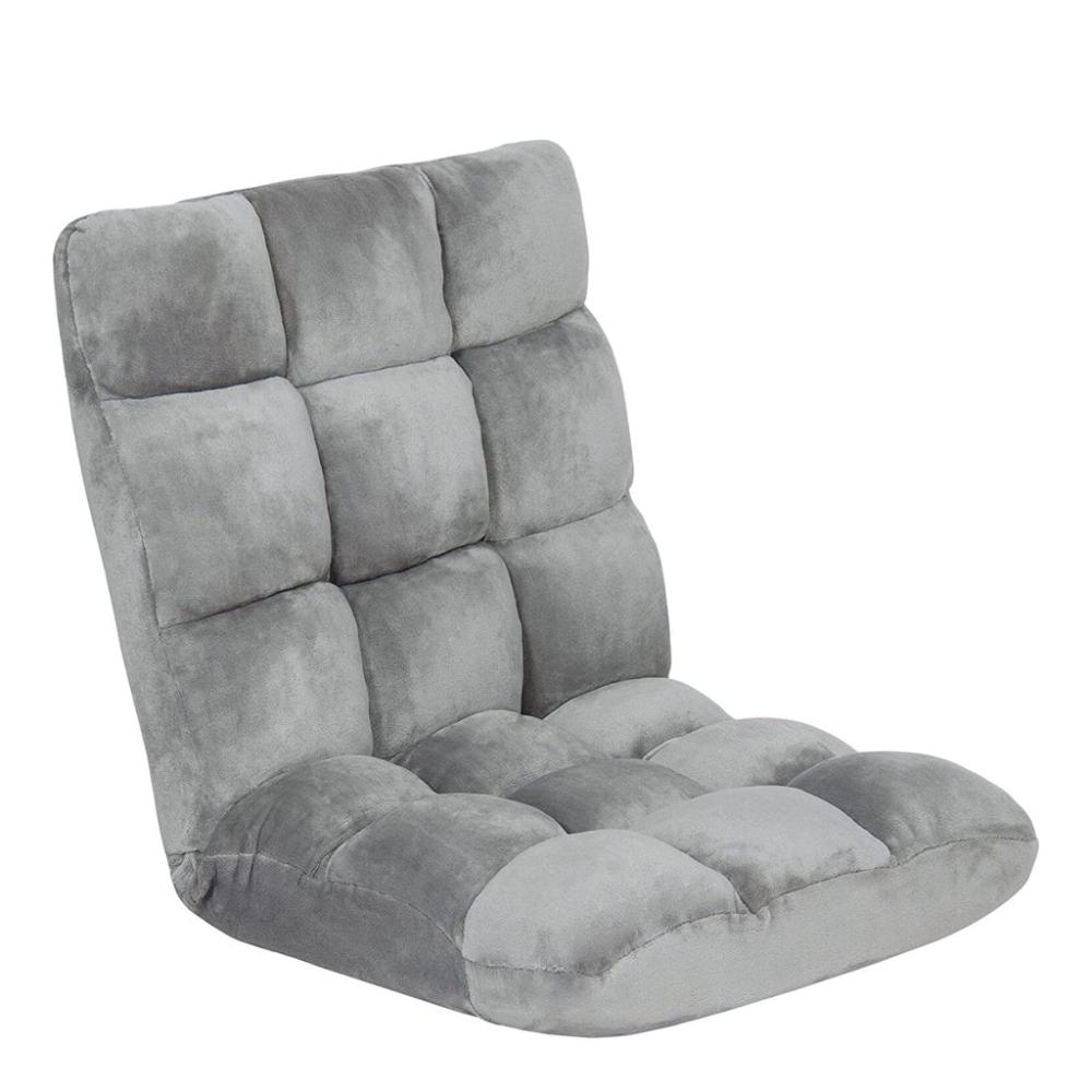 Adjustable Floor Chair Lounge Sofa Bed Recliner - (Silver Grey)