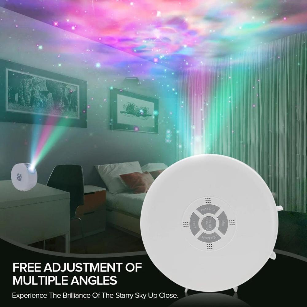 Laser Galaxy Projector Round Light - White