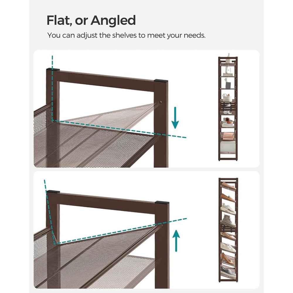 8-Tier Shoe Rack Storage 32 pairs with Adjustable Shelves