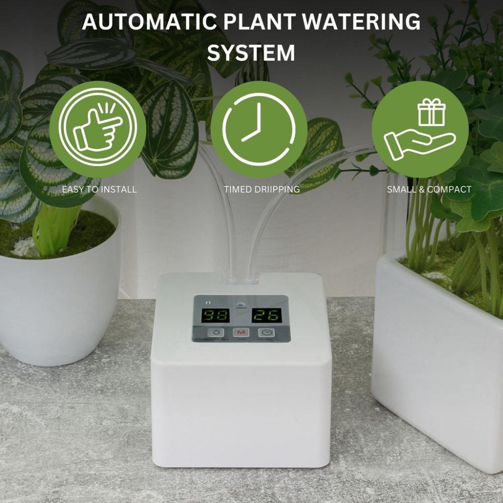 Plant Watering System with DIY 30-Day Programmable (White)