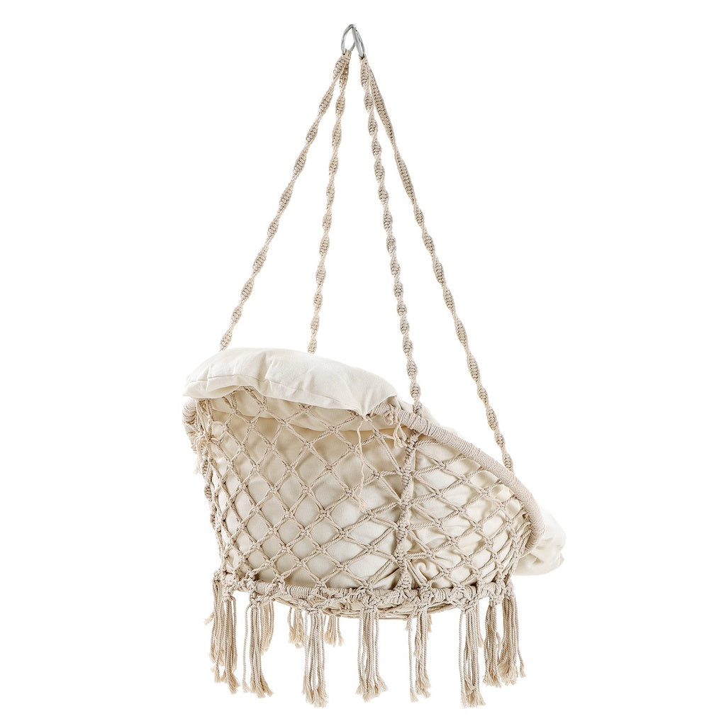 Hammock Hanging Chair with Cushion - Cloud White