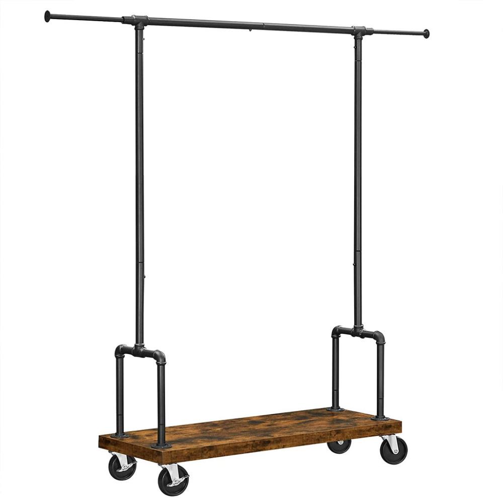 Clothes Rack Single Rail with Wheels