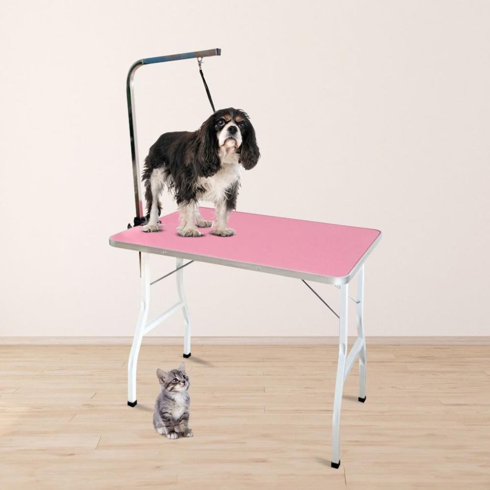 Pet Grooming Table 90cm Single Pole (Pink)