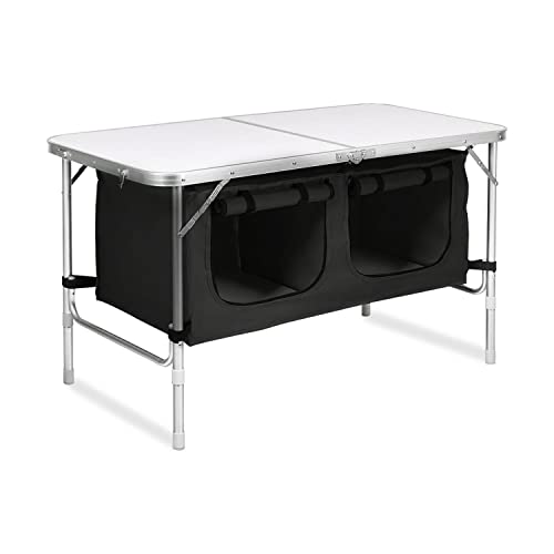 Camping Table With Black Storage Bag 120cm Silver