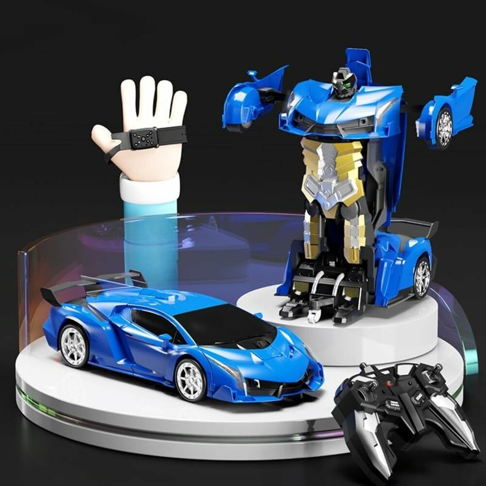 Transform Car Robot Sport Car with Remote Control (Blue)