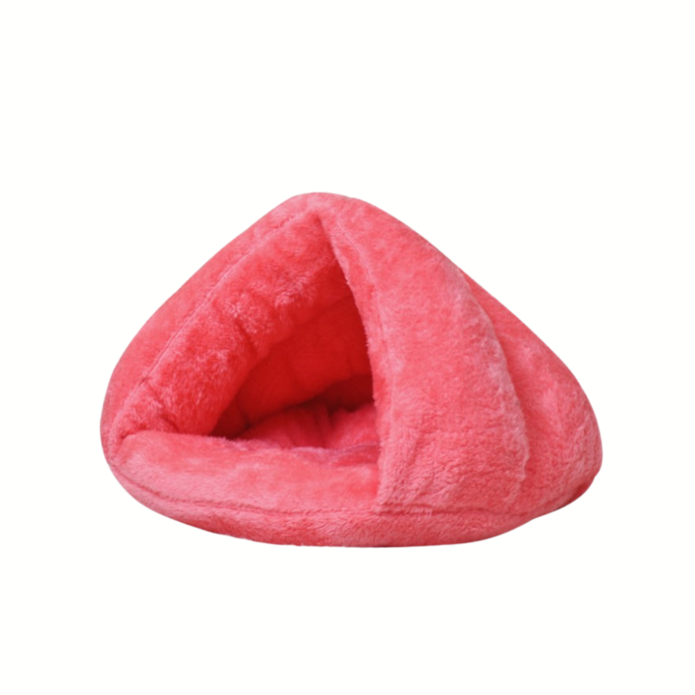 Arctic Velvet Fabric Triangle Pet Bed (L Red)