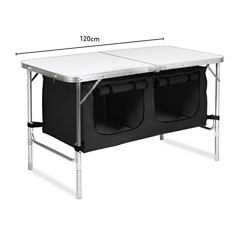 Camping Table With Black Storage Bag 120cm Silver