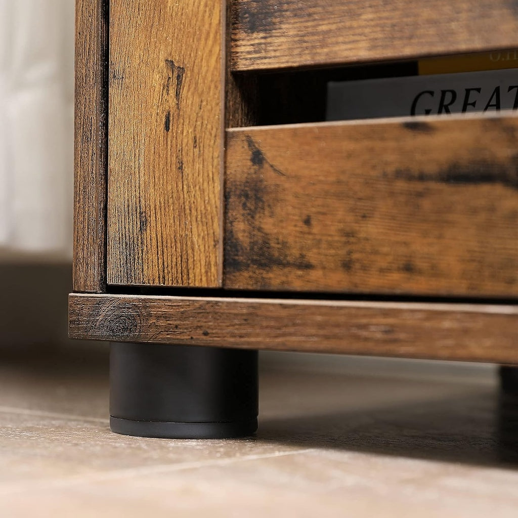 Storage Cabinet with Shelves and Louvered Door