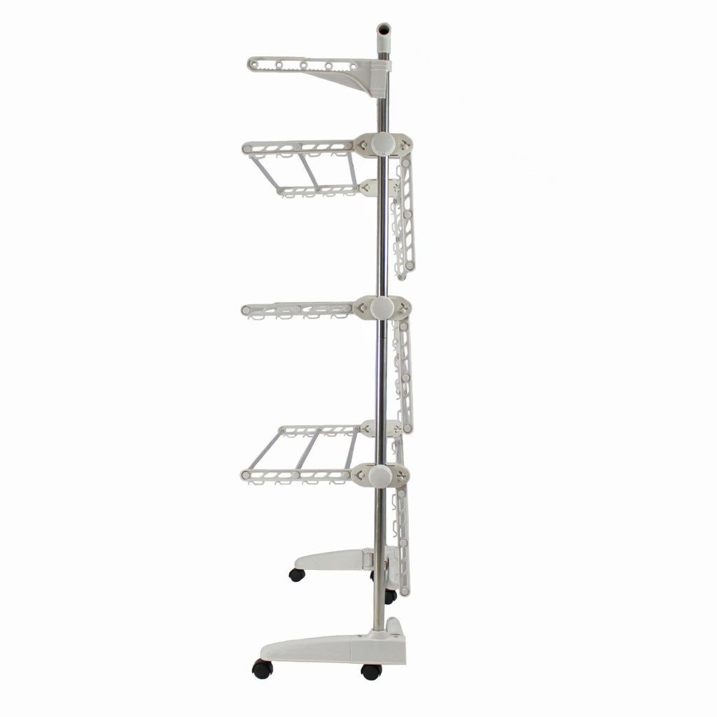 Adjustable and Foldable Clothing Laundry Drying Rack 3 Tier - White