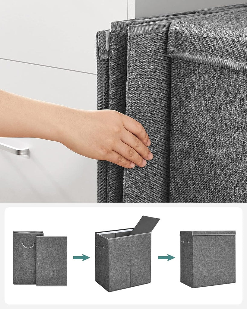 Linenette Fabric Laundry Hamper 142L - Dark Grey