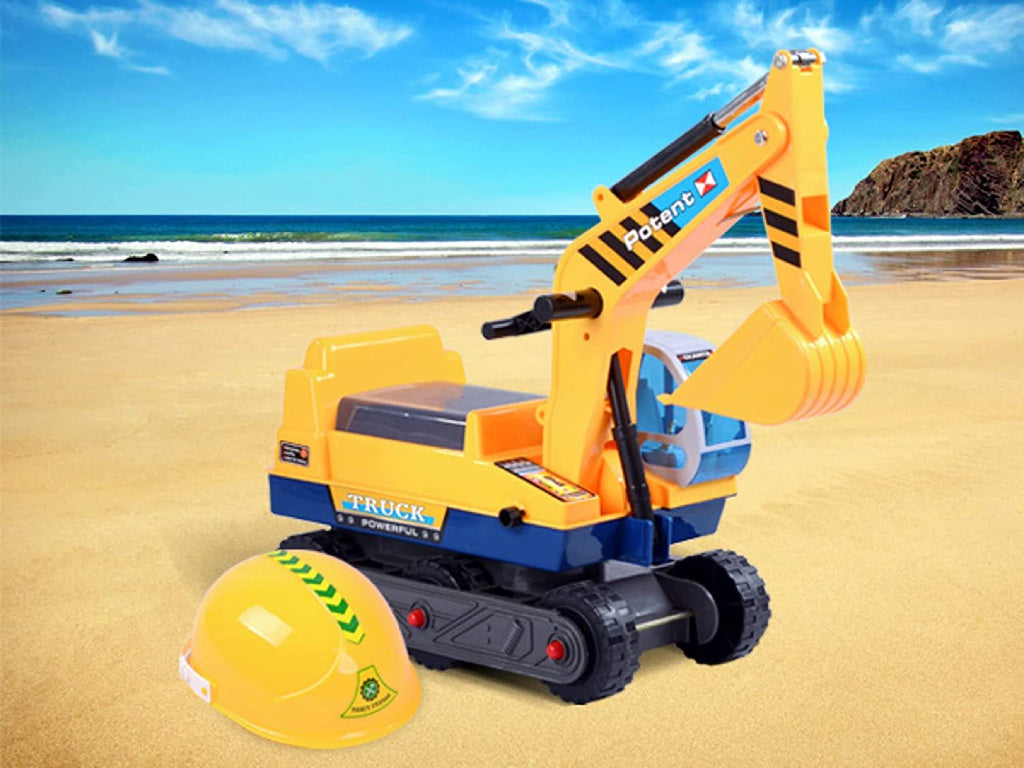 Kids Ride On Sand Excavator Toy Car with Helmet