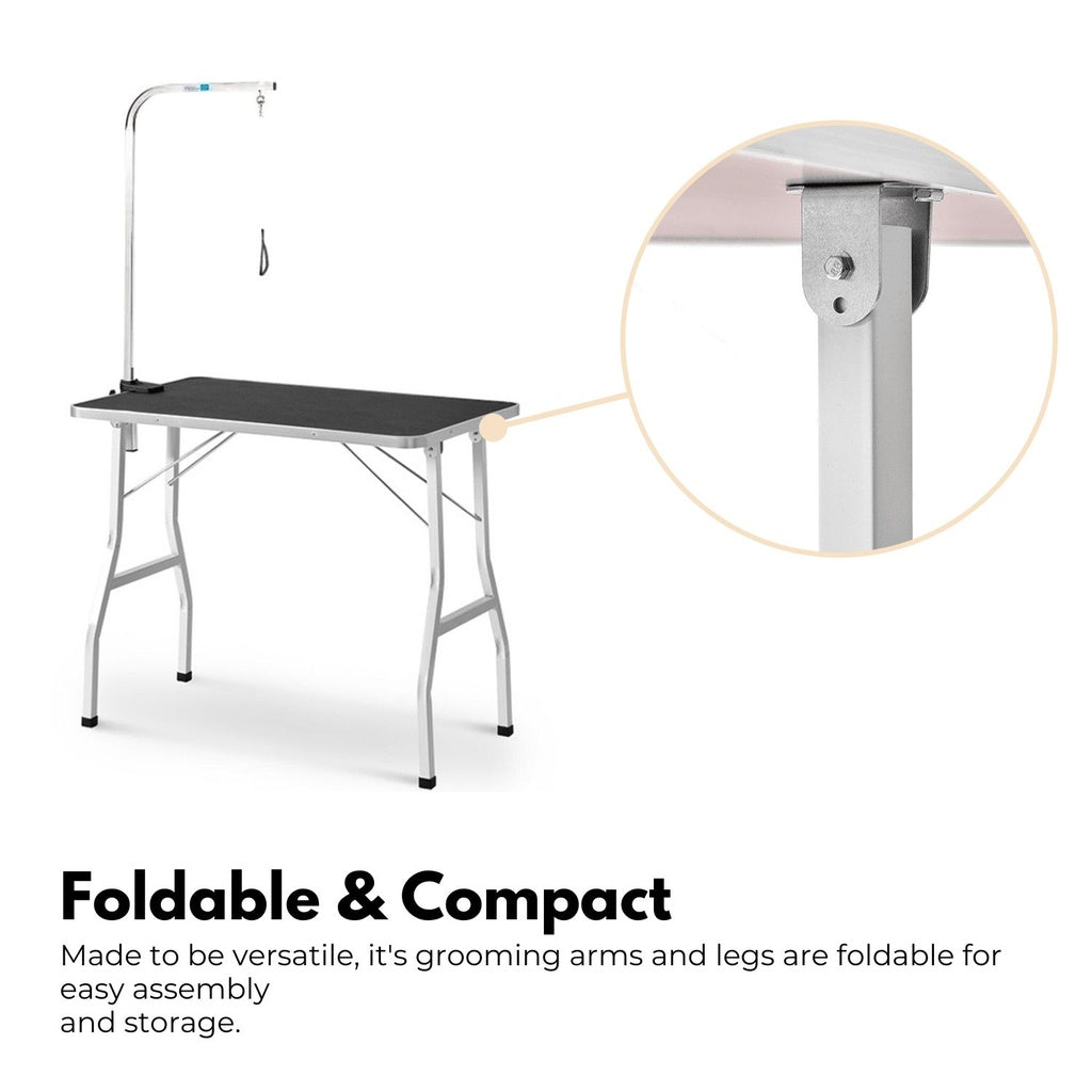 Pet Grooming Table 90cm Single Pole (Black)