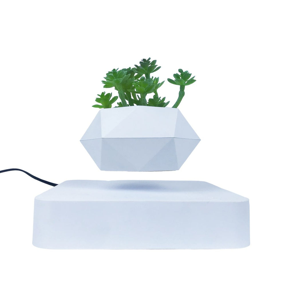 Magnetic Levitating Plant Pot - White