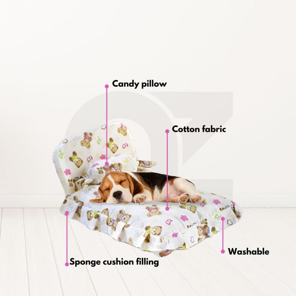 Pet Bed with Pillow and Quilt Star (Large)