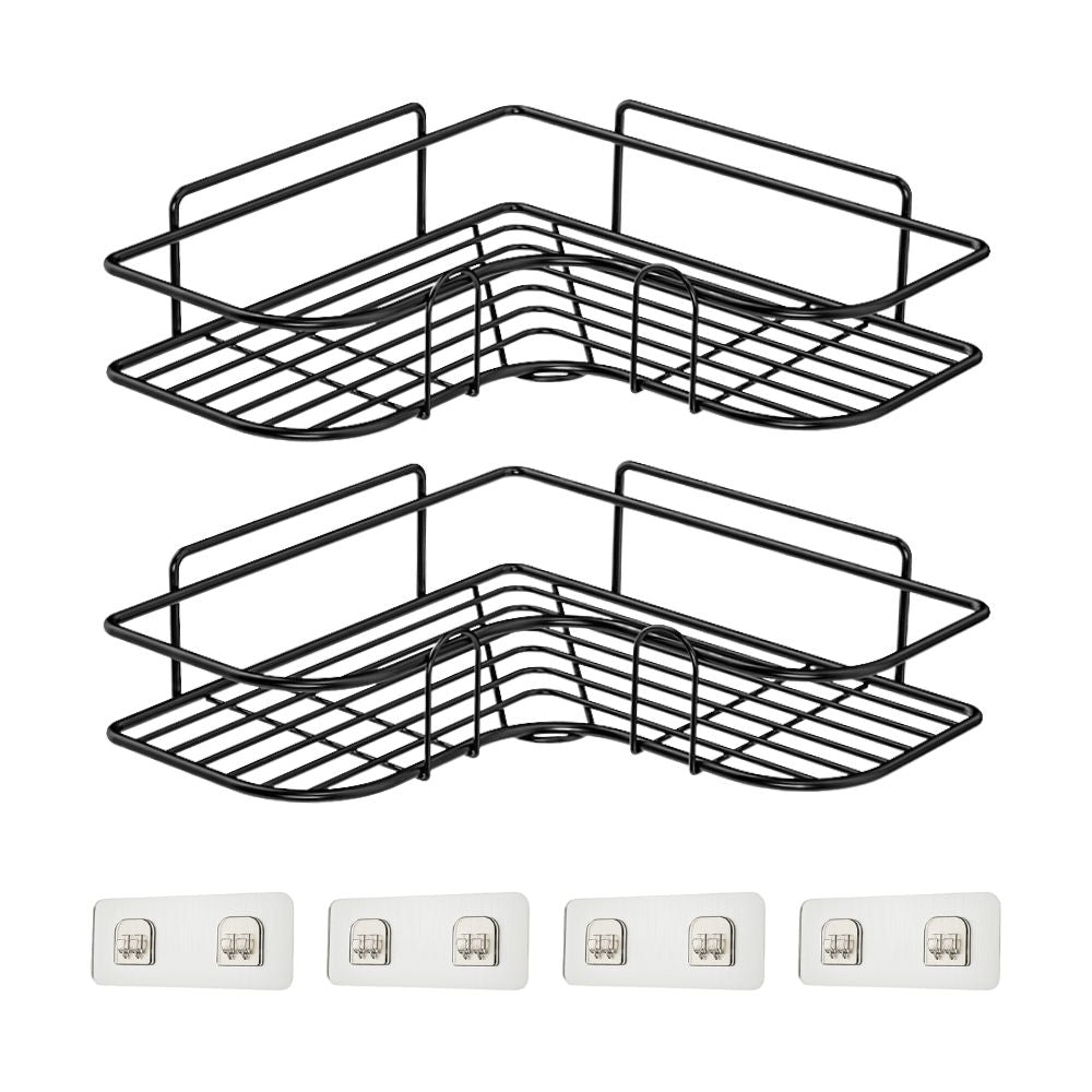 Adhesive Corner Shower Caddy (Black)