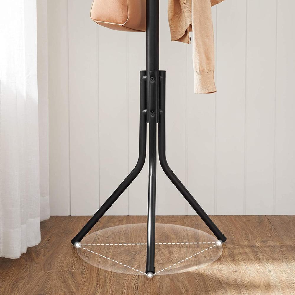 Metal Coat Rack 182cms Tall Hall Tree - Black