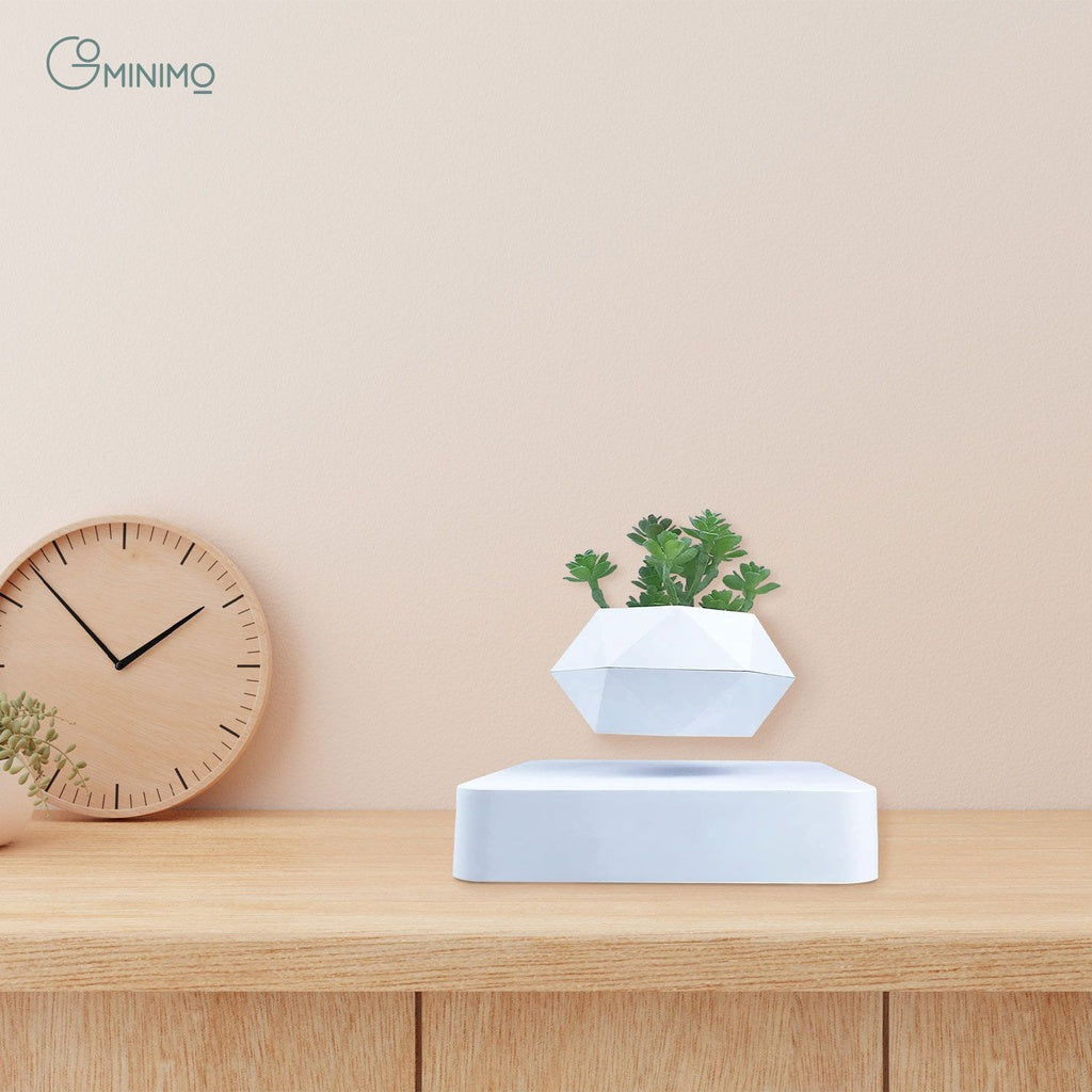 Magnetic Levitating Plant Pot - White