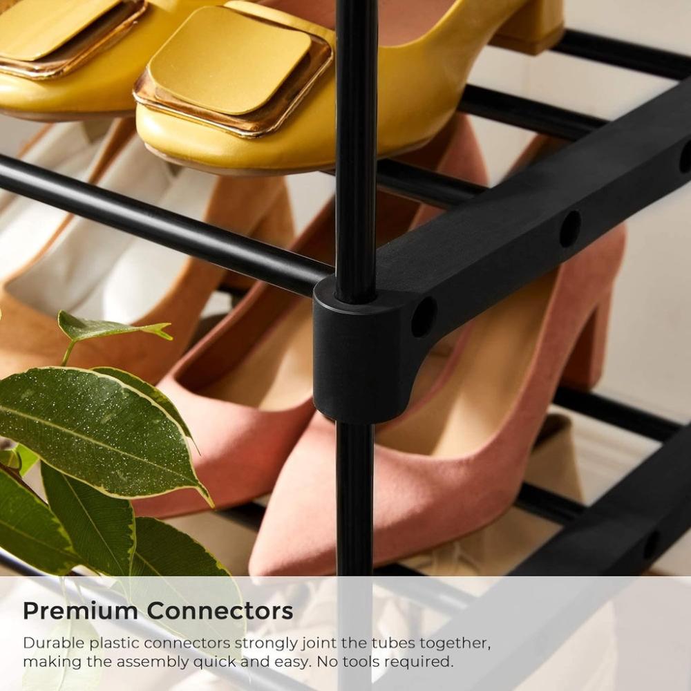 5 Tier Metal Shoe Rack for 10 Pairs of Shoes - Black