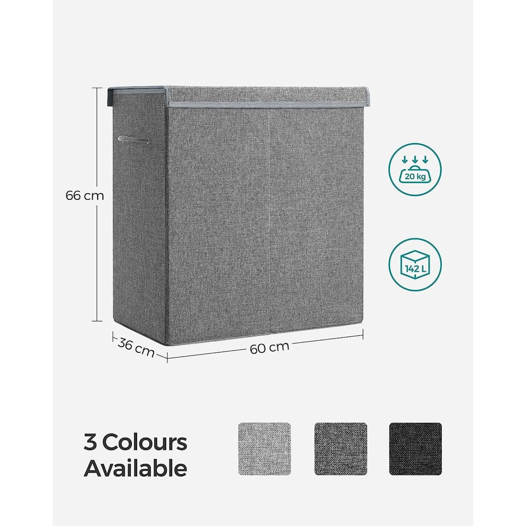 Linenette Fabric Laundry Hamper 142L - Grey