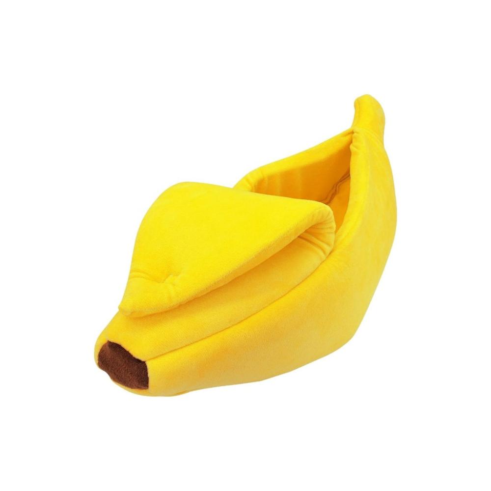 Soft Plush Banana Pet Bed - Large (Yellow)