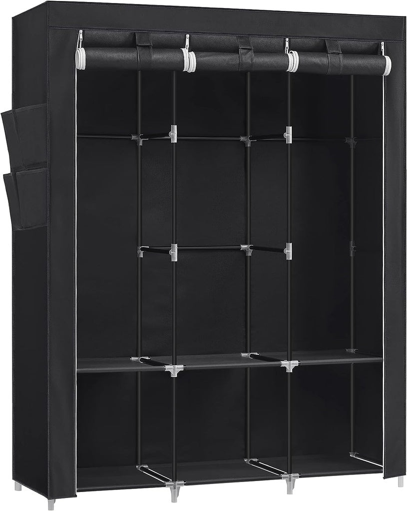 Clothes Wardrobe Portable Closet with Cover - Black