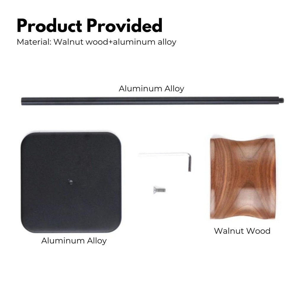 Walnut Wood & Aluminum Headset Stand (Black)