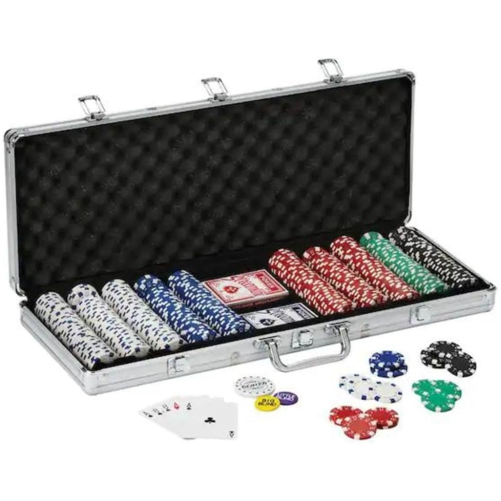 Poker Chip Set with Aluminum Case - 500 pcs