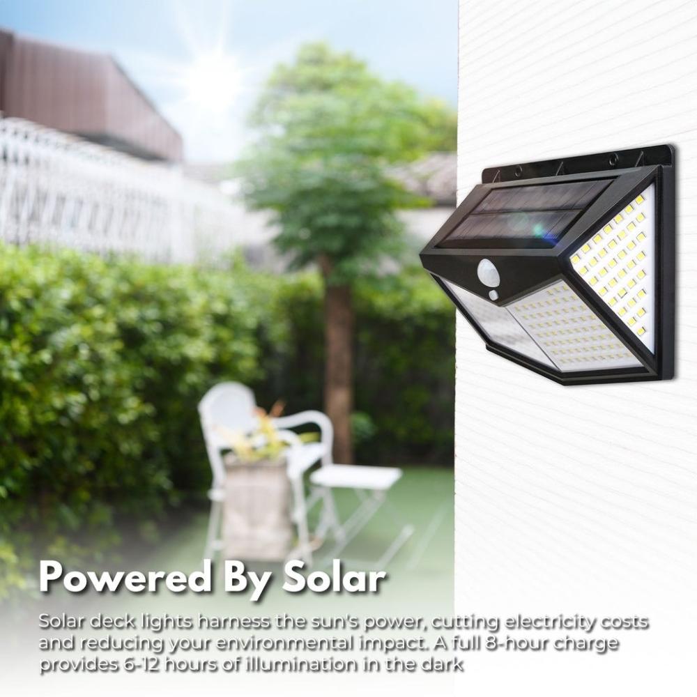 4 Packs Solar LED Lights with 3 Light Modes (Black)