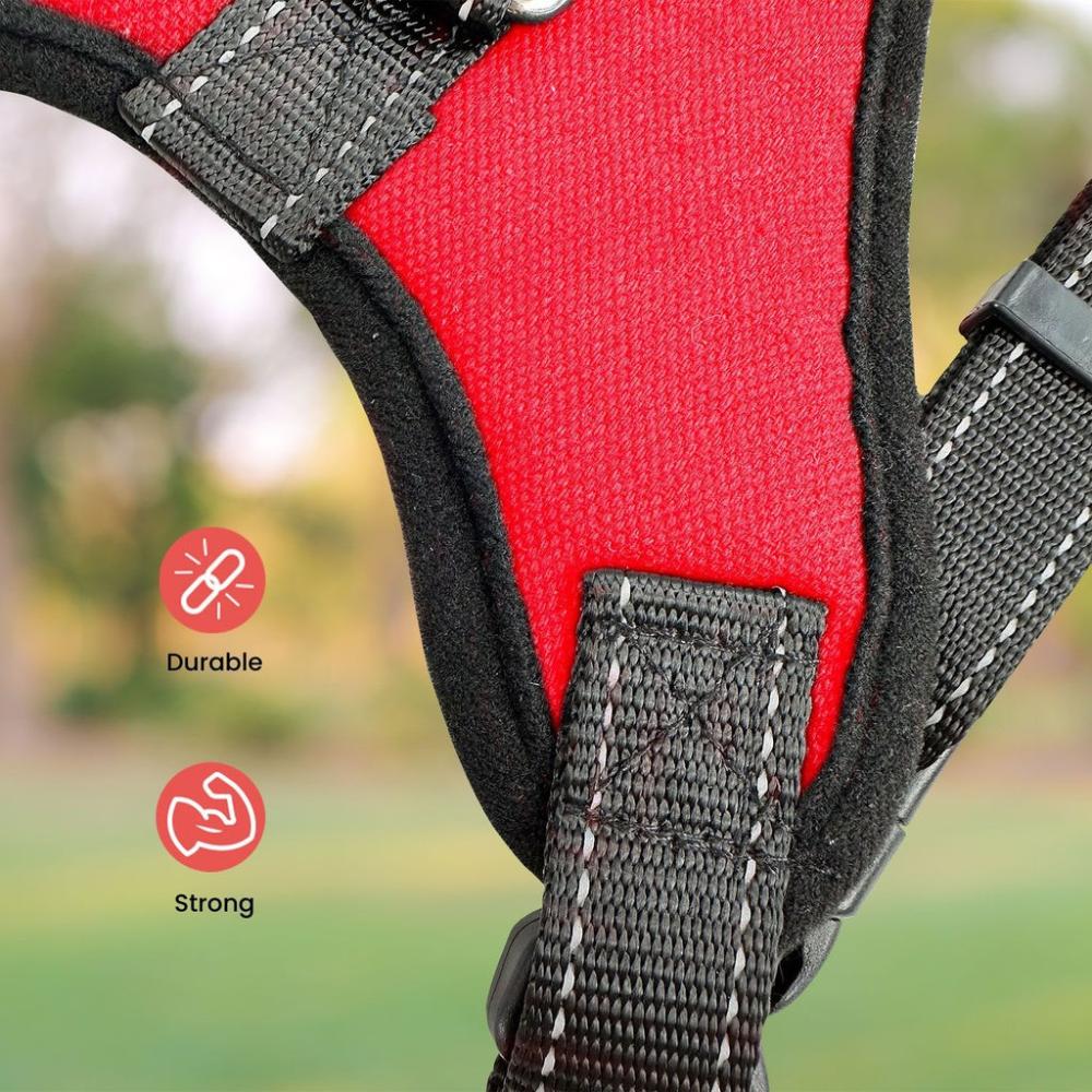 Adjustable Dog Harness L Size (Red)