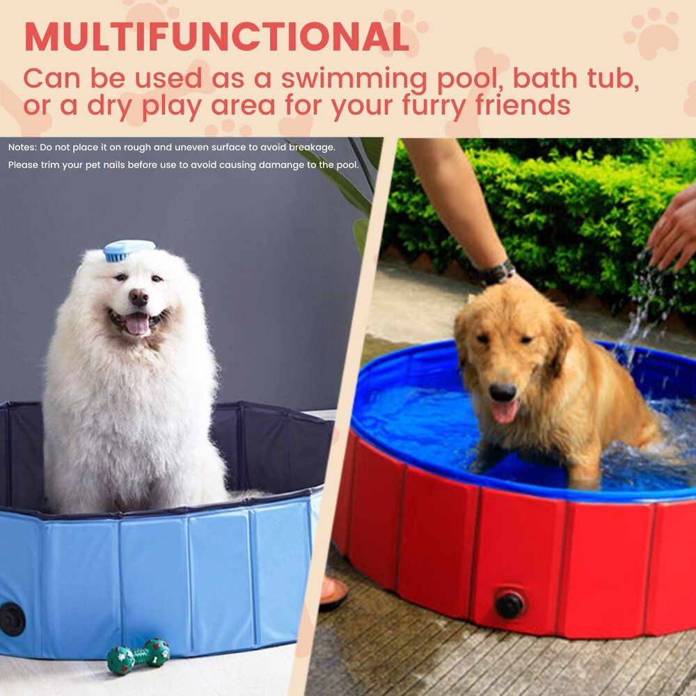 Portable Pet Pool 160cm x 30cm - Red