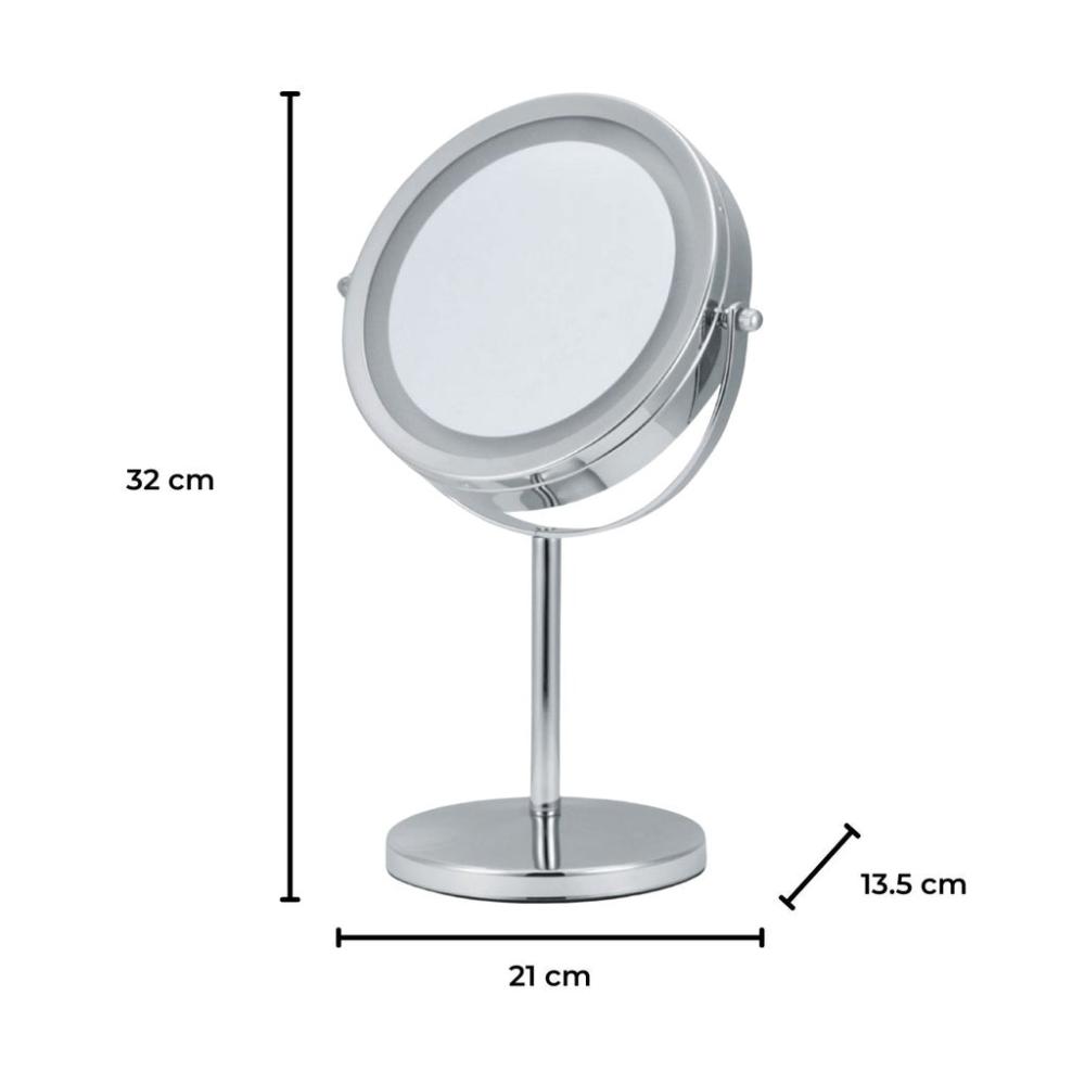 7 Inch LED Makeup Mirror with 10x Magnifying (Silver)