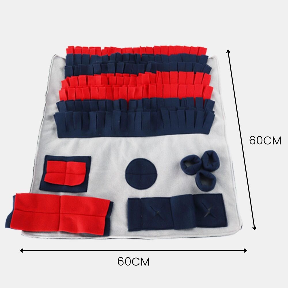 Multiple Compartments Pet Snuffle Mat (Red & Blue)