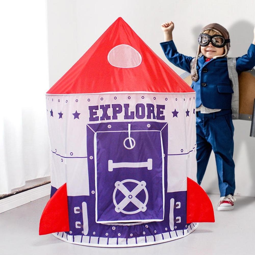 Kids Spaceship Tent (Purple and Red)