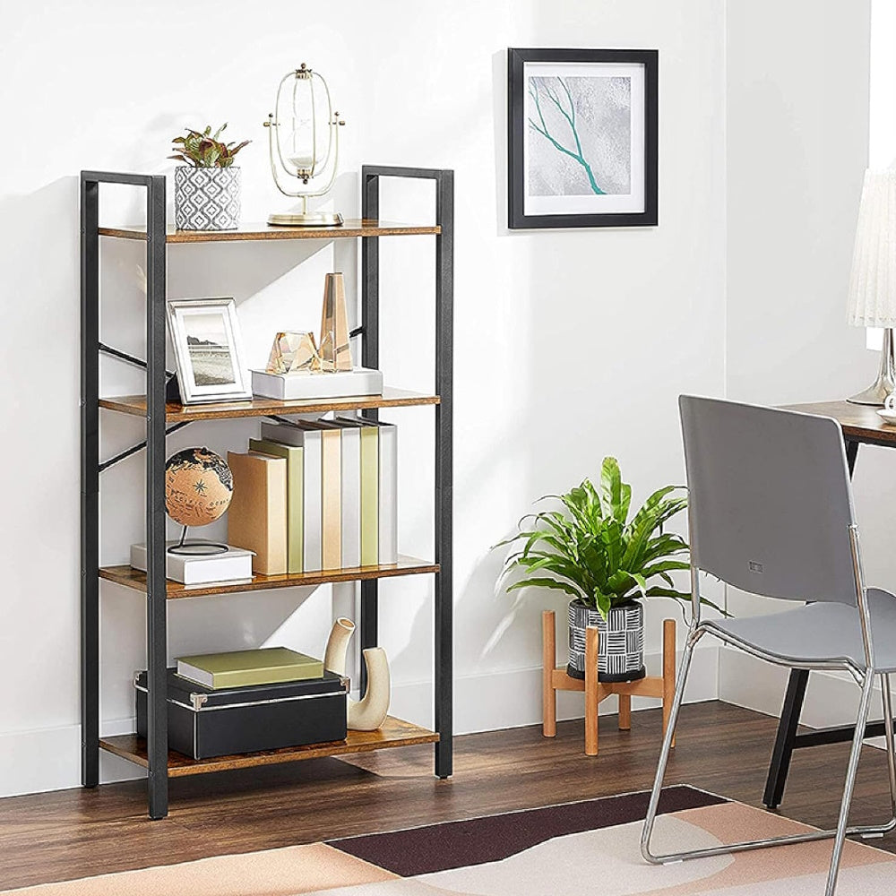 4-Tiers Metal Wood Display Shelf