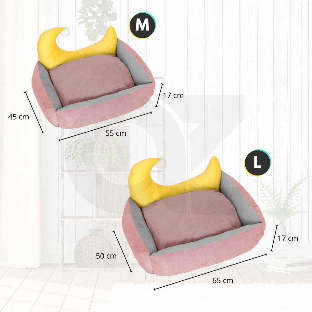 Soft Pet Bed Moon Design (Medium - Pink)