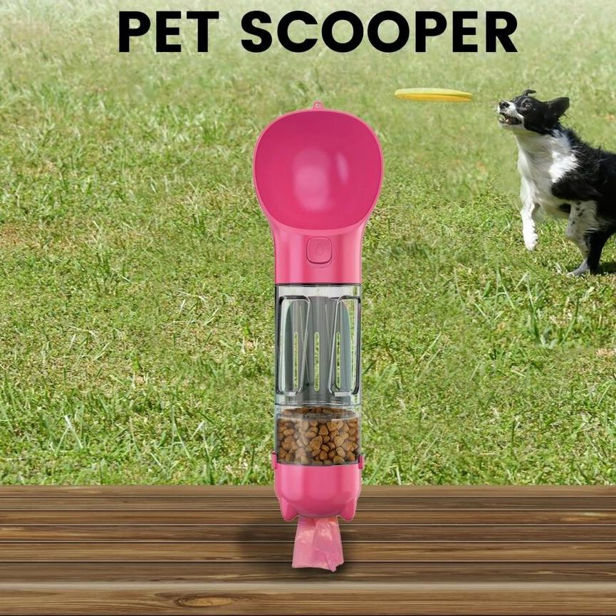 Effortless 4 in 1 Pet Scooper and Feeder Pink