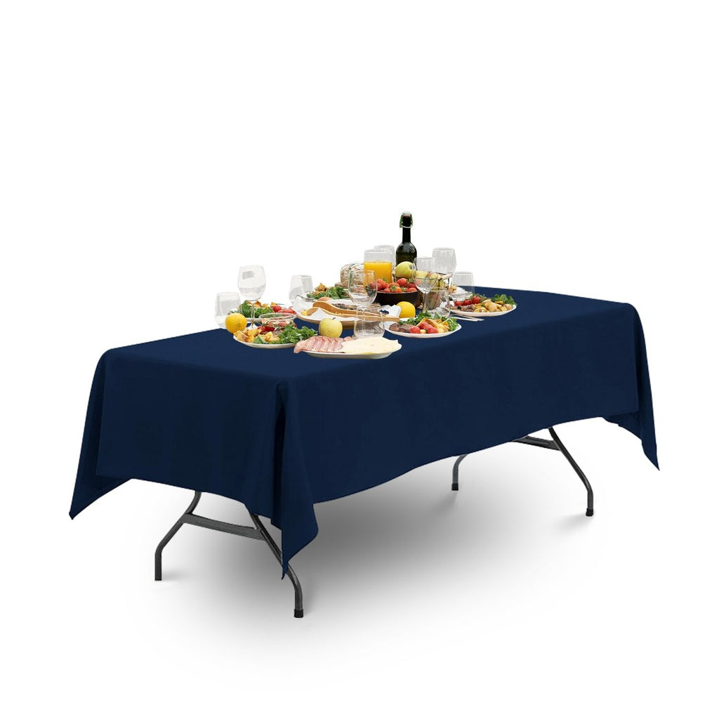 Rectangle Tablecloth Polyester Dining Table Cover 230cm - Navy Blue