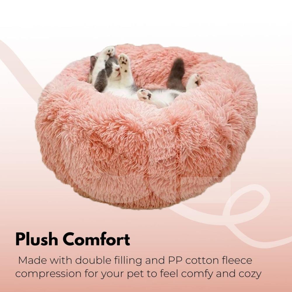 Soft Comfy Plush Pet Bed 80cm (Brown)