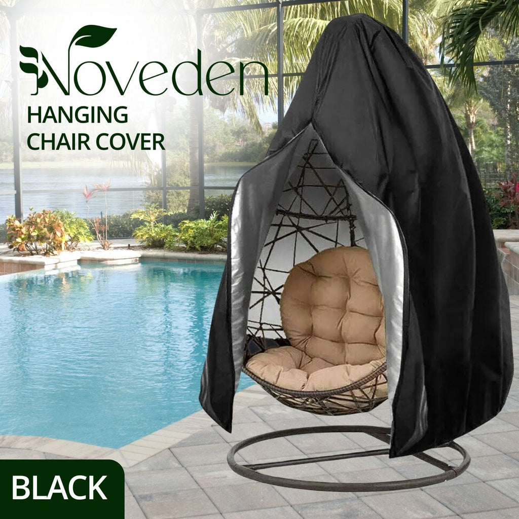 Patio Hanging Chair Cover with Zipper - Black