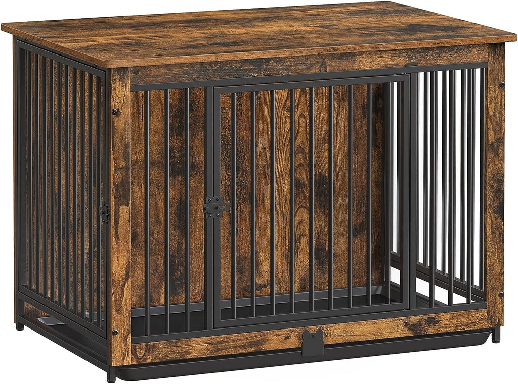 Dog Crate End Table for Medium Dogs - Rustic Brown