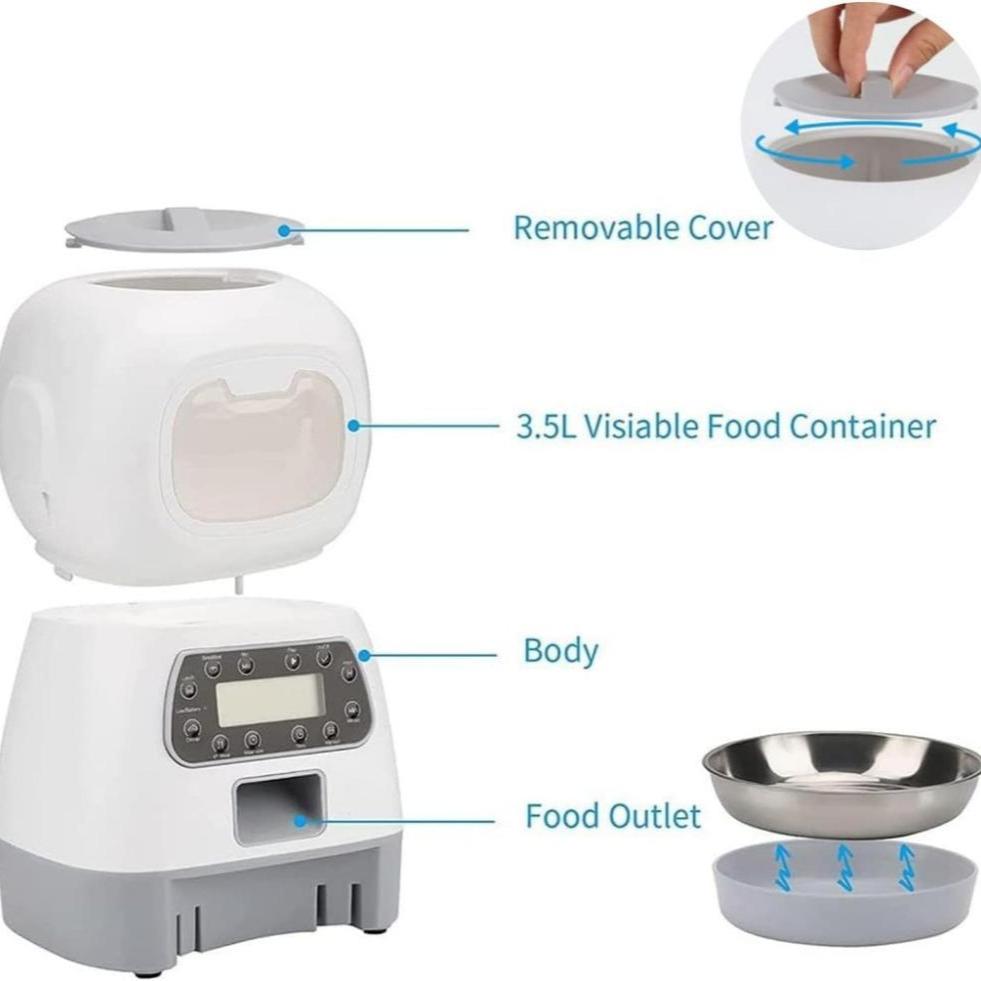 User-Friendly Automatic Pet Feeder 3.5L