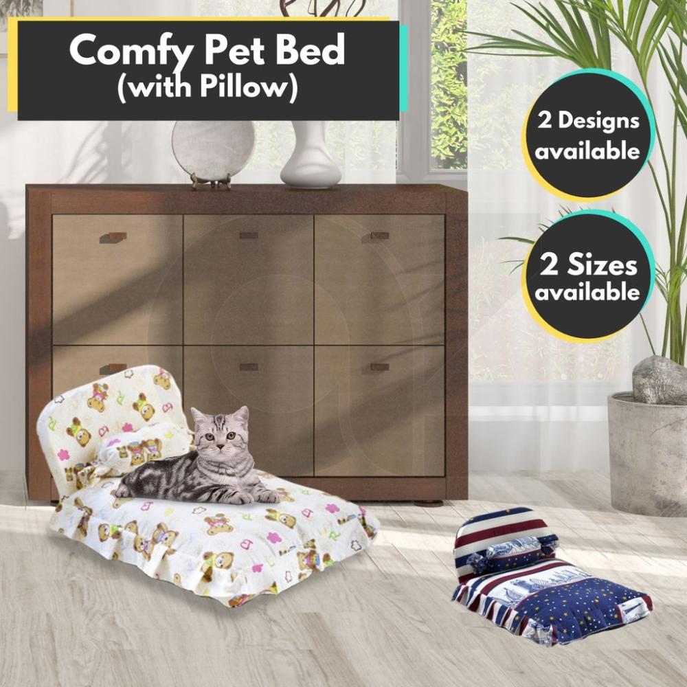 Pet Bed with Pillow and Quilt Star (Large)